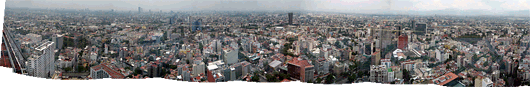 Mexico city panoraam World Trade Center'i otsast läbi akna